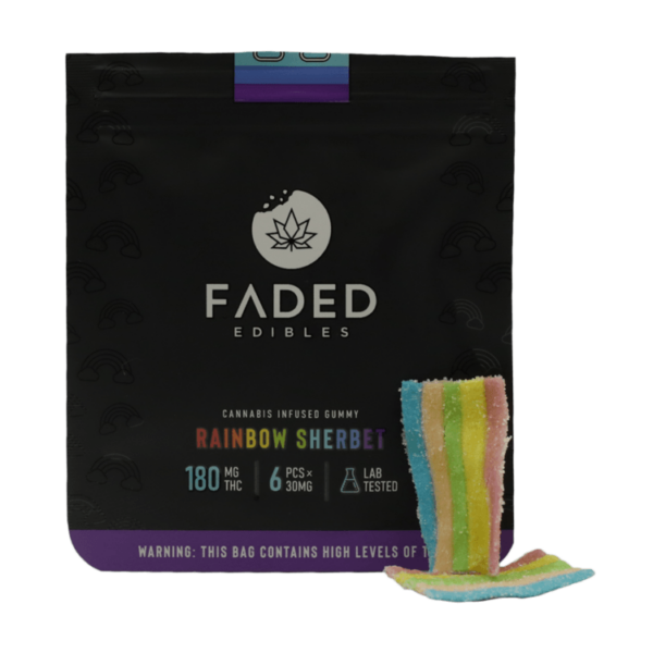 Faded Edibles – Rainbow Sherbet – 180mg | Buy Cheap Weed Canada