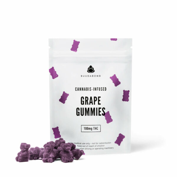 Buudabomb – Grape Gummies 100mg THC | Buy Cheap Weed Canada