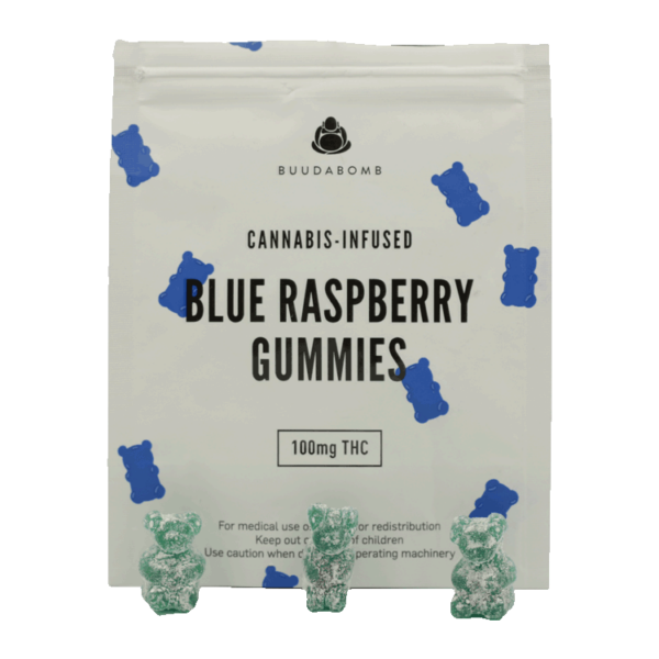 Buudabomb – Blue Raspberry Gummies – 100mg | Buy Cheap Weed Canada