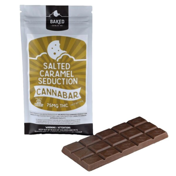 Baked Edibles – Chocolate Bar – Salted Caramel Seduction 75mg THC | Buy Cheap Weed Canada