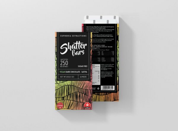 Euphoria Extractions – Shatter Bars – Vegan Dark Chocolate (Sugar Free) – Sativa – 250mg THC | Buy Cheap Weed Canada