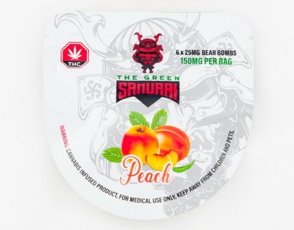 The Green Samurai – Peach Gummies – 150mg | Buy Cheap Weed Canada