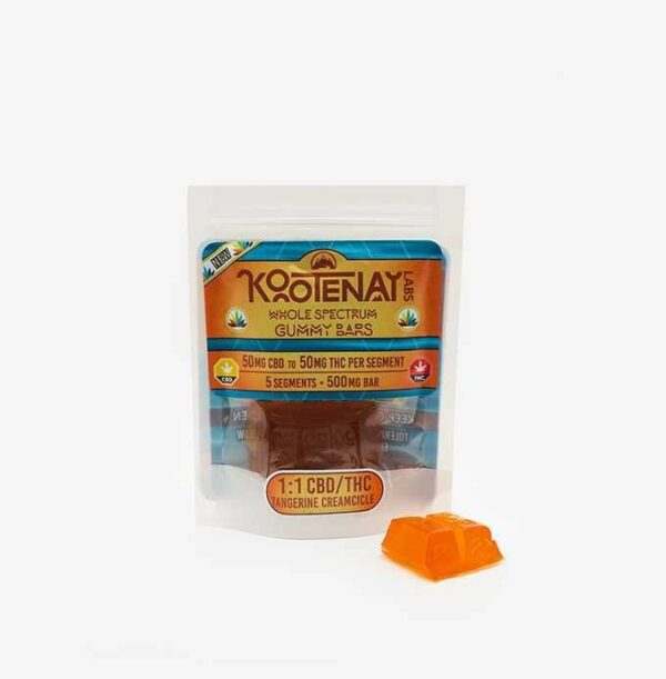 Kootenay Labs – 1:1 Tangerine Creamsicle Gummy – (500mg total) | Buy Cheap Weed Canada
