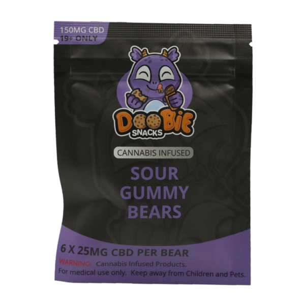 Doobie Snacks – CBD Sour Gummy Bears – 150mg CBD | Buy Cheap Weed Canada