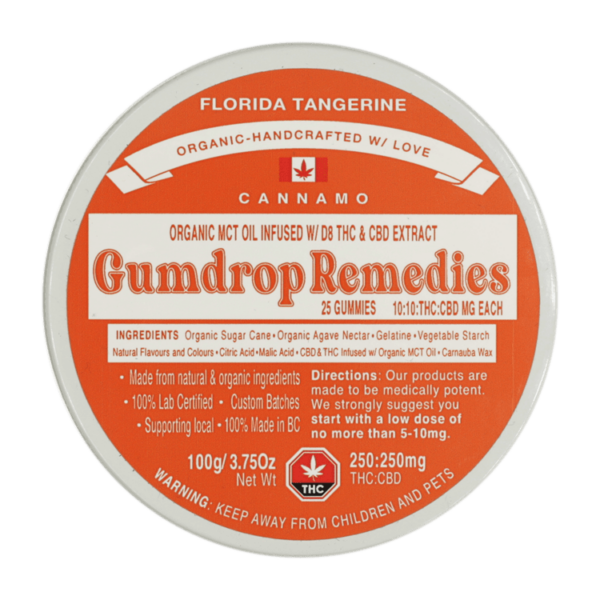 Gumdrop Remedies – Florida Tangerine 1:1 Gummies – 250mg THC/250mg CBD | Buy Cheap Weed Canada