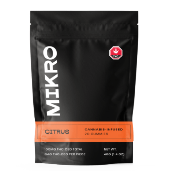 Mikro – 1:1 THC/CBD Gummies – 100mg – Citrus | Buy Cheap Weed Canada