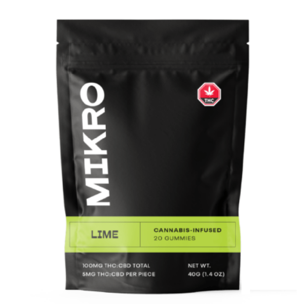 Mikro – 1:1 THC/CBD Gummies – 100mg – Lime | Buy Cheap Weed Canada