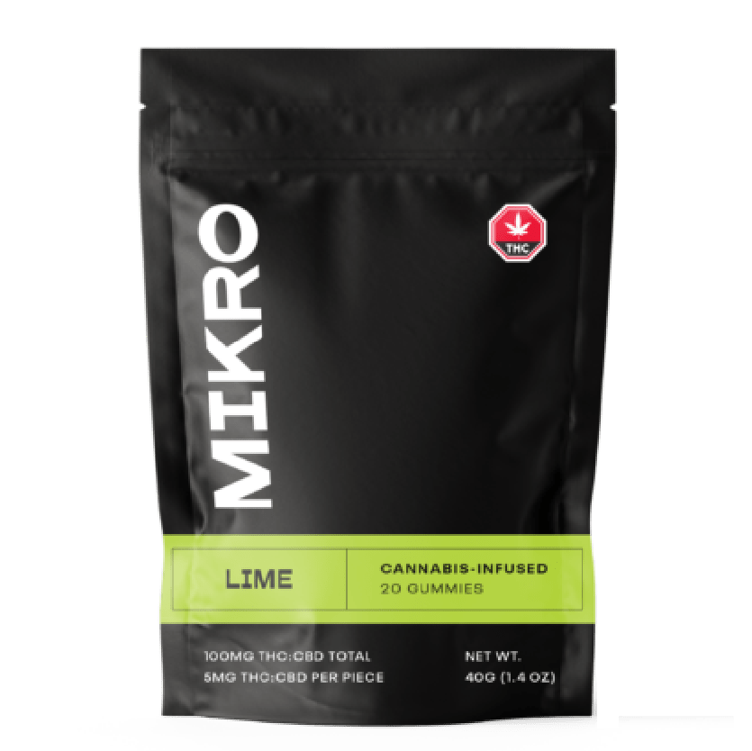 Mikro – 1:1 THC/CBD Gummies – 100mg – Lime | Buy Cheap Weed Canada