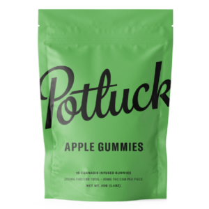 Potluck Extracts – Apple Gummies (1:1) – 100mg THC / 100mg CBD | Buy Cheap Weed Canada