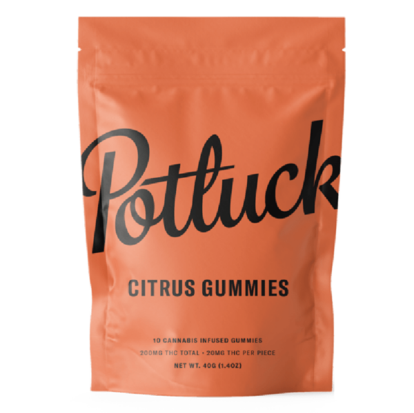 Potluck Extracts – Citrus Gummies – 200mg THC | Buy Cheap Weed Canada