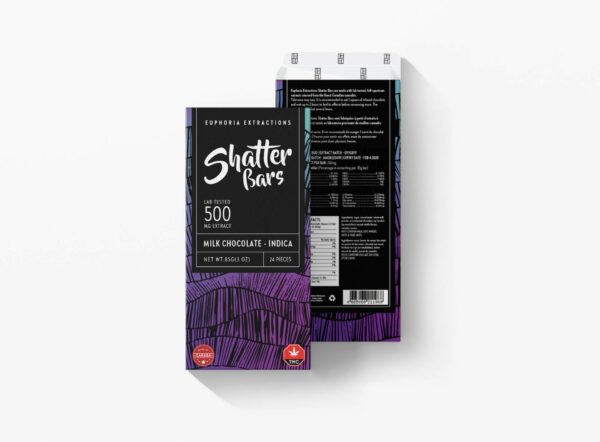 Euphoria Extractions – 500mg Shatter Bars – Milk Chocolate (Indica) | Buy Cheap Weed Canada