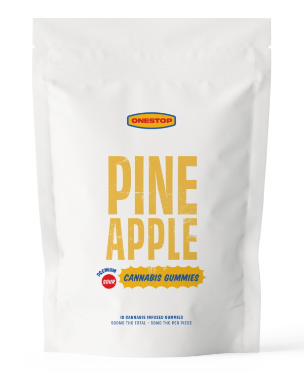 OneStop – Sour Pineapple THC Gummies 500mg | Buy Cheap Weed Canada