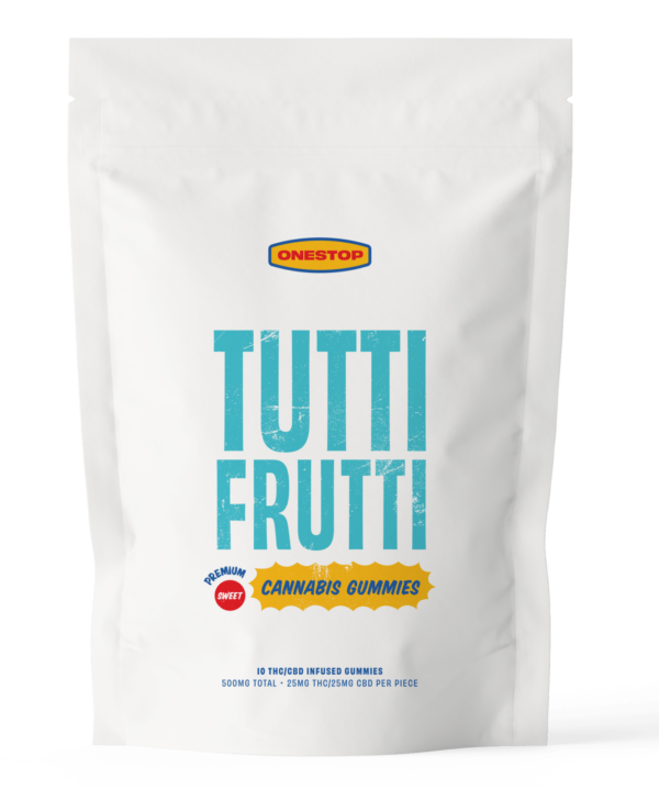 OneStop – Tutti Frutti 1:1 Gummies – 250mg THC / 250mg CBD | Buy Cheap Weed Canada