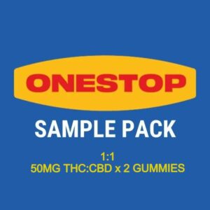 Onestop – Sample Pack – 1:1 – (50mg CBD:THC x 2 Gummies) | Buy Cheap Weed Canada